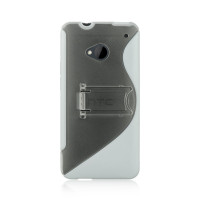 Силиконов гръб ТПУ S-CASE със стойка за HTC ONE MAX прозрачен